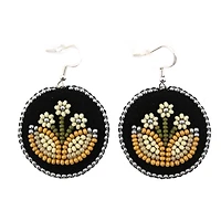 Jaime Lepine Circle Flower Earrings