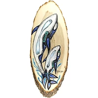 Jessica Somers 'Splash Whales' Wood Artwork