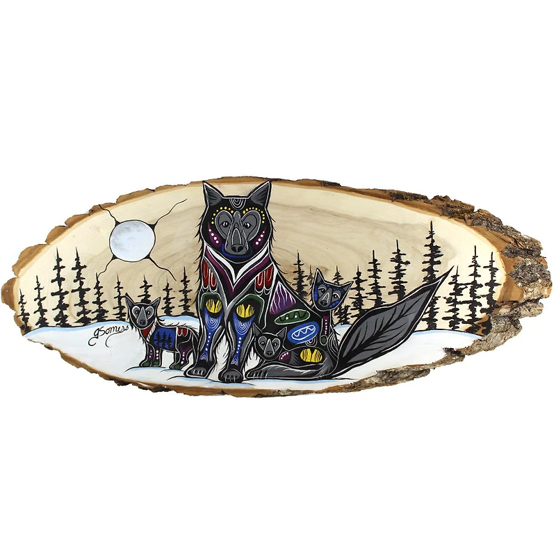 Jessica Somers '4 Wolves' Wood Artwork