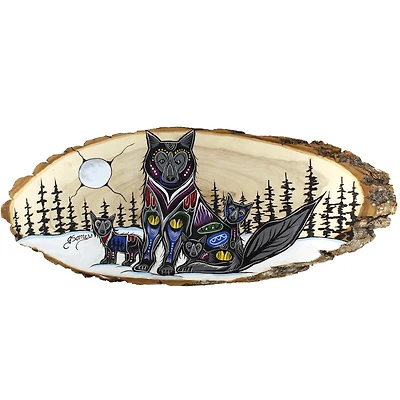 Jessica Somers '4 Wolves' Wood Artwork