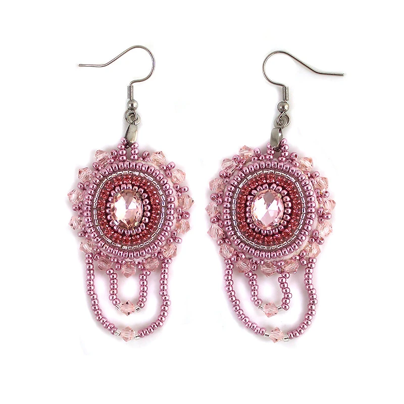 Linda McCullough Pink Beaded Earrings