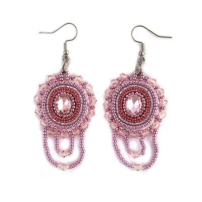 Linda McCullough Pink Beaded Earrings