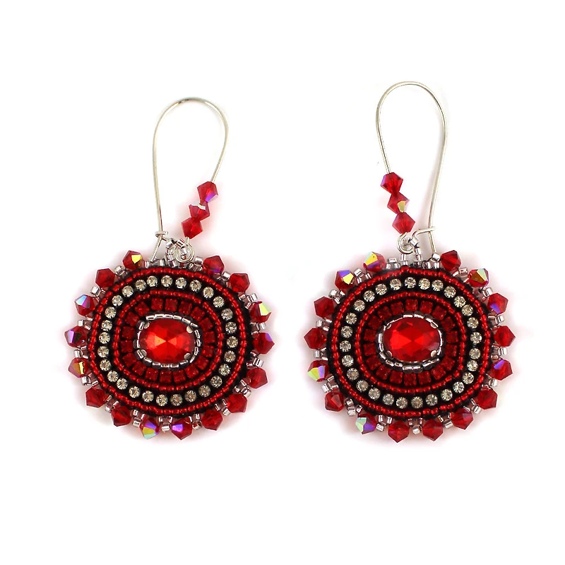 Linda McCullough Red Beaded Earrings