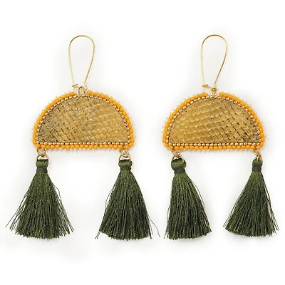 Meagan Anishinabie Yellow Salmon Earrings