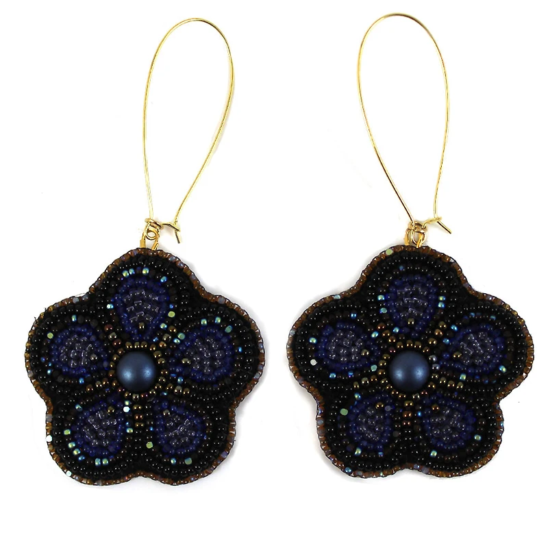 Boucles d'oreilles florales bleues Proud Wednesday