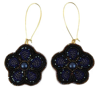 Boucles d'oreilles florales bleues Proud Wednesday