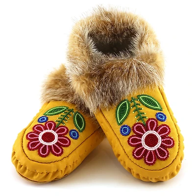 Rosa Scribe Ladies Muskrat Fur Moccasins
