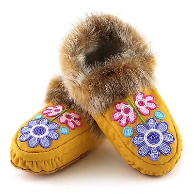 Rosa Scribe Ladies 8 Muskrat Fur Moccasins