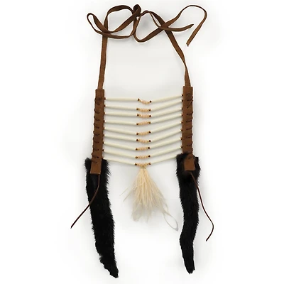 Collier Tammy Loewen en cuir marron