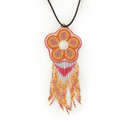 Collier floral Tammy Loewen orange/rose