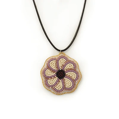 Tammy Loewen Purple/Black Floral Necklace