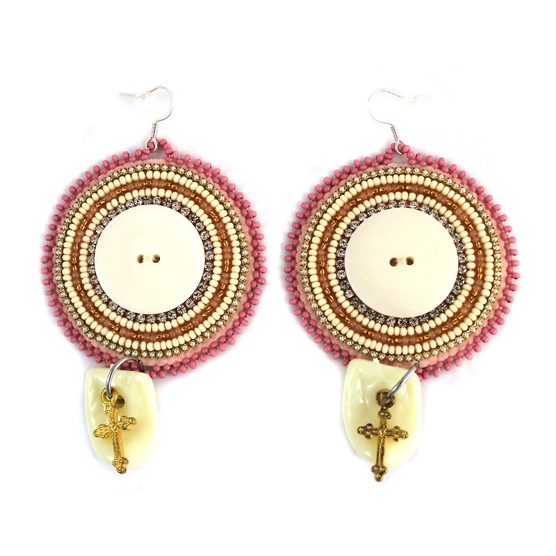 Tammy Loewen Pink Beaded Earrings