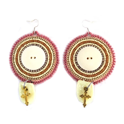 Tammy Loewen Pink Beaded Earrings
