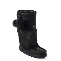 Waterproof Faux Fur Snowy Owl Grain Leather