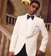 Veste de smoking unie ivoire coupe moderne