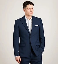 Veste de complet à carreaux bleus, coupe ajustée