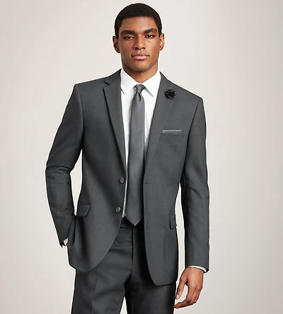 Coupe ajustée, couleur anthracite unie Complet Veste