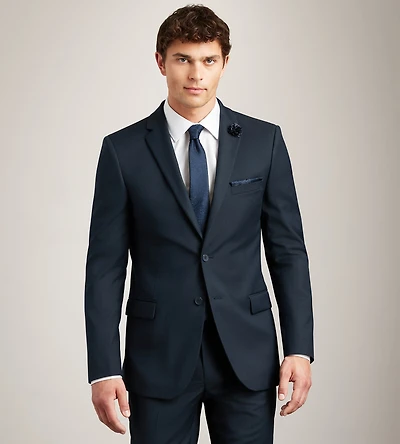 Modern Fit Navy Solid Suit Jacket