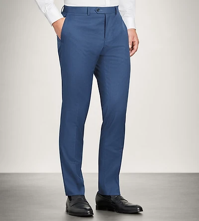 Slim Fit Indigo Solid Suit Pants