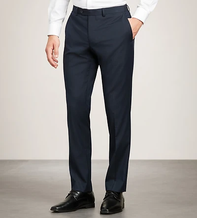 Coupe ajustée, bleu marine uni Complet Pantalon