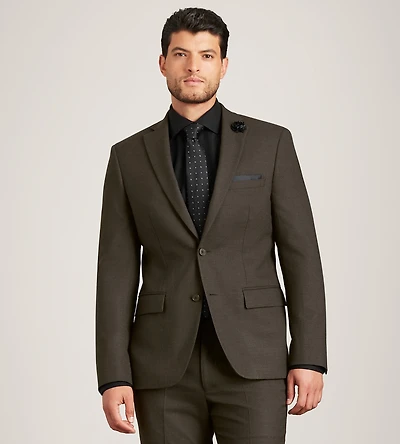 Veste de complet moderne marron à carreaux uni