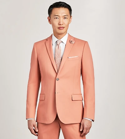 Veste de complet rose unie coupe ajustée