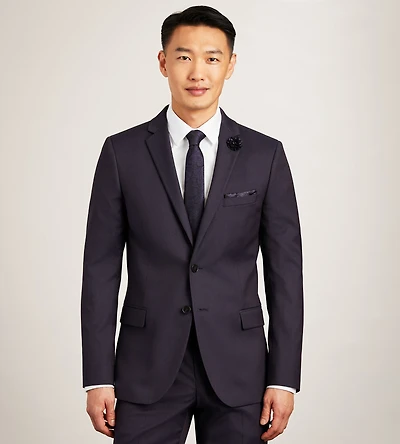 Veste de complet pourpre foncé uni