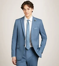 Modern Fit Steel Blue Solid Suit Jacket