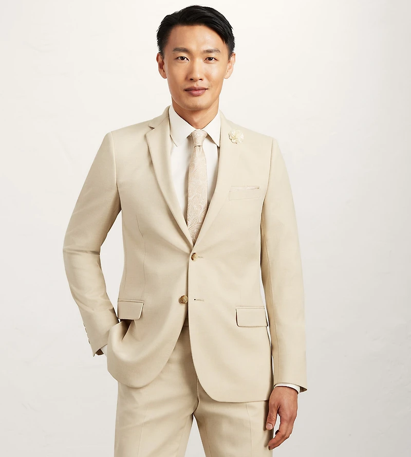 Slim Fit Wheat Solid Suit Jacket