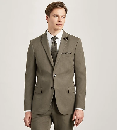 Veste de complet marron unie coupe moderne