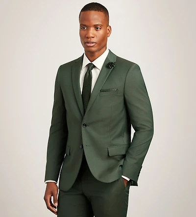 Modern Fit Olive Solid Suit Jacket