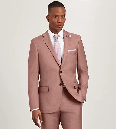 Veste de complet rose foncé unie coupe ajustée