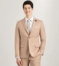 Veste de complet rose pâle unie, coupe ajustée