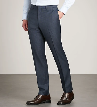 Modern Fit Dark Blue Neat Suit Pants
