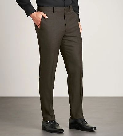 Modern Fit Brown Plaid Suit Pants
