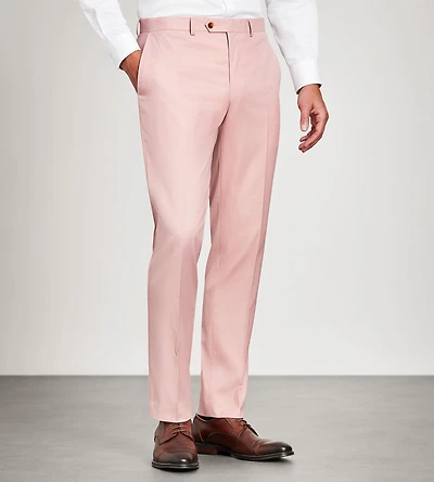 Pantalon de complet rose pâle uni, coupe moderne