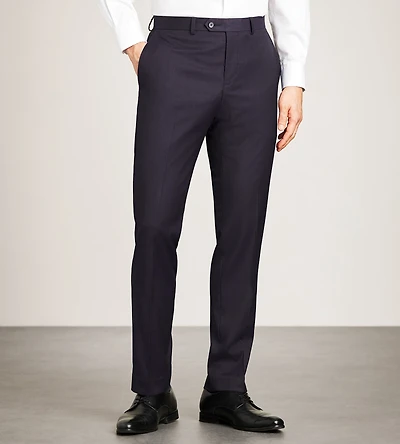 Pantalon de complet pourpre foncé uni, coupe moderne