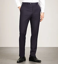 Pantalon de complet pourpre foncé uni, coupe moderne