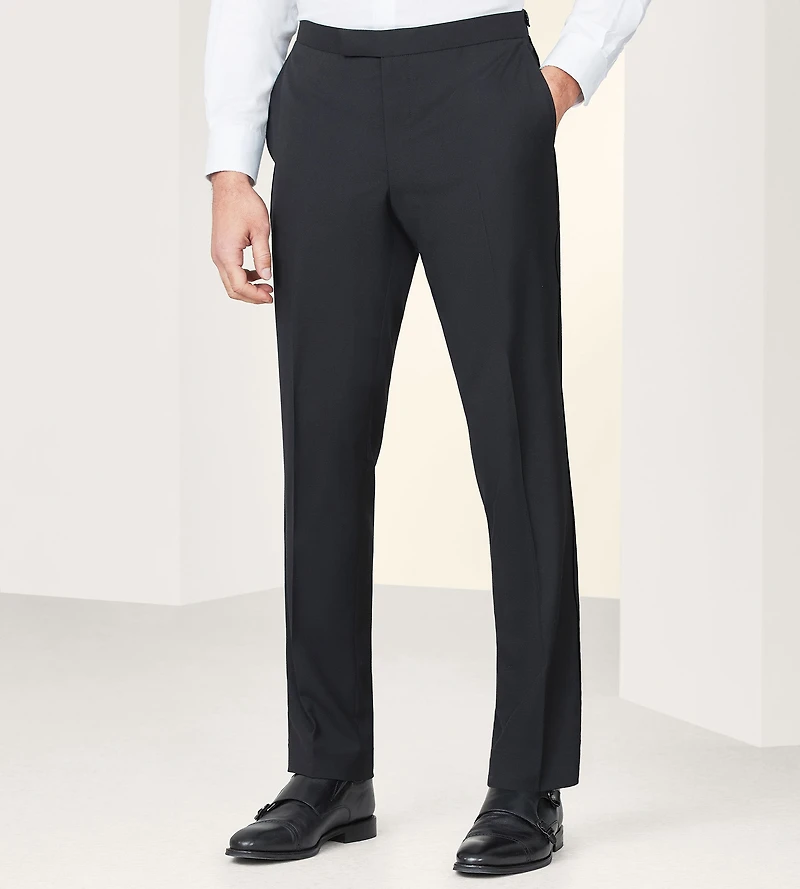 Pantalon de smoking noir uni coupe slim