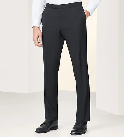 Pantalon de smoking noir uni coupe slim