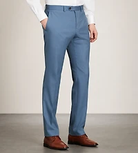 Slim Fit Steel Blue Solid Suit Pants