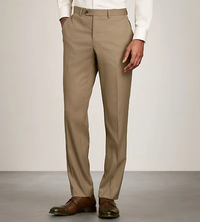 Slim Fit Dark Taupe Solid Suit Pants
