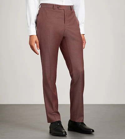 Slim Fit Wine Solid Suit Pants