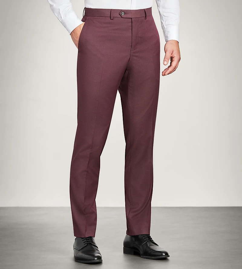 Pantalon de complet bordeaux uni