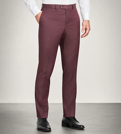 Pantalon de complet bordeaux uni