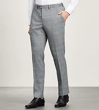 Slim Fit Grey Plaid Suit Pants