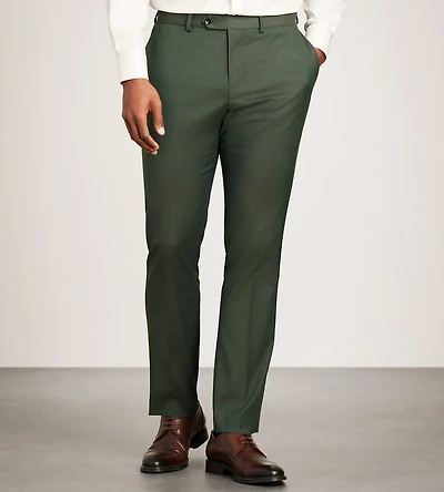Pantalon de complet olive uni coupe moderne