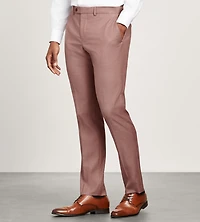 Pantalon de complet solide rose foncé, coupe moderne