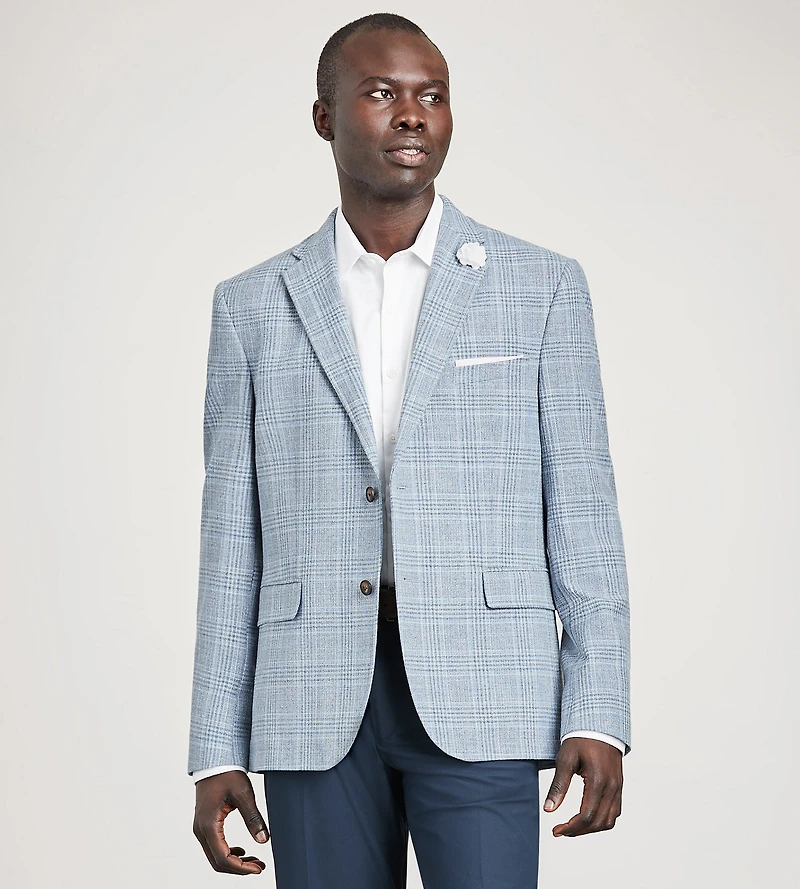 Plaid tissé de coupe moderne Veston sport