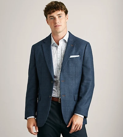 Modern Fit Woven Tonal Plaid Sport Jacket